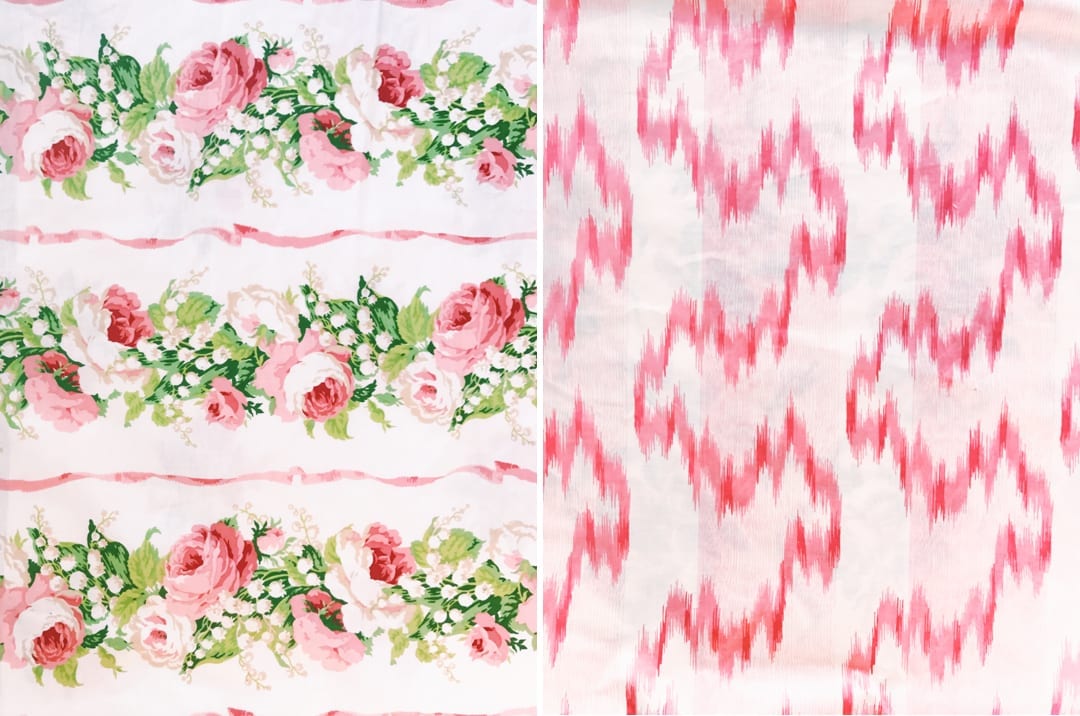 Two pink fabrics