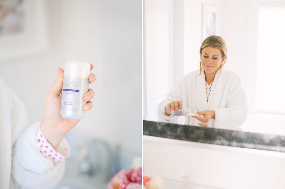 Lucy Cuneo In Bathrobe, Sharing her Skincare Secret Weapon